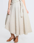 Tina Stephens Maureen Diagonal High Low Linen Skirt SS104