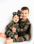 Bamboo Baby Pajama Sleepies Little Baby Zip Camo