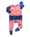 Gigi and Max Stars & Stripes Ruffle Zip Romper