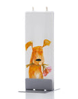 Flatyz Dog With Pink Flowers in Mouth Candle