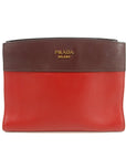 Prada Calfskin Bicolor Red x Burgundy Shoulder Bag