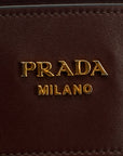 Prada Calfskin Bicolor Red x Burgundy Shoulder Bag
