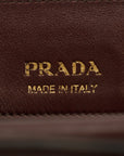 Prada Calfskin Bicolor Red x Burgundy Shoulder Bag