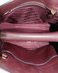 Prada Calfskin Bicolor Red x Burgundy Shoulder Bag