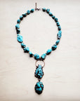 Blue Turquoise Necklace w/ Soldered Turquoise Pendant 259j