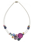 Light Blue or Natural Shell Multi Dots Necklace