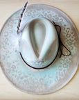 Hand-Painted Leopard Boho Western Cowgirl Hat & Band Mint 987d