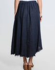 Tina Stephens Maureen Diagonal High Low Linen Skirt SS104