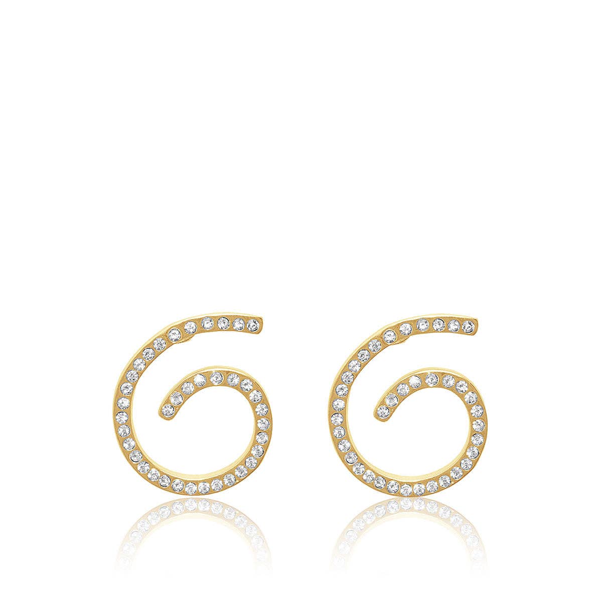Karine Sultan Swirl Pave Stud Earrings