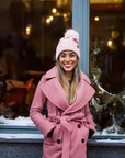 Women's Chenille Winter Pom Beanie - Daisy - Rose