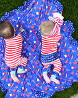 Tie Dye Stars & Stripes Ruffle ZIP