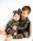 Bamboo Baby Pajama Sleepies Little Baby Zip Camo