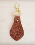 Hair on Hide Leather Key Chain - Naturals 700t