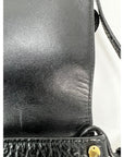 Burberry Signature Grain Leather Check Embossed Langley Black Crossbody
