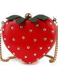 Studded Strawberry Shoulder Bag