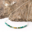 Birthstone 16-18" December Silver Turquoise Bar Necklace