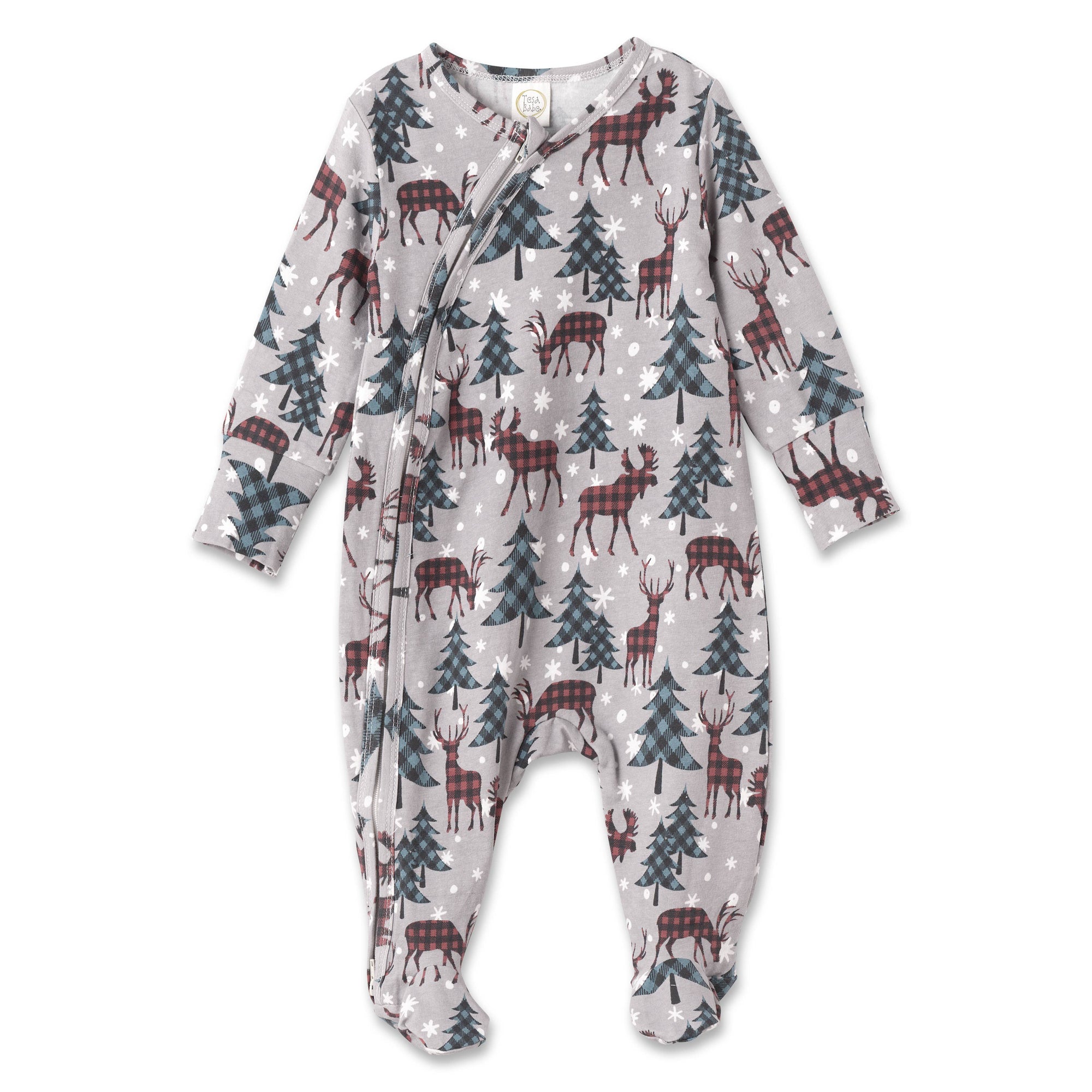 Tesa Babe Christmas Bamboo Baby Zipper Romper