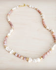 Frosted Sunstone & White Turquoise Long Layering Necklace 262o