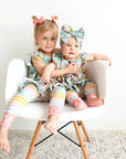 Kendra Floral & Harper Stripe Ruffle PEPLUM SET