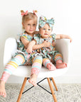 Kendra Floral & Harper Stripe Ruffle PEPLUM SET
