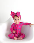 Evelyn Dot Ruffle Zip Bamboo Valentines Day Baby Outfit Dot