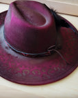 CUSTOM Hand-Painted Cowgirl Western Boho Hat A123