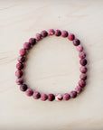**Pink Agate Beaded Stretch Bracelet 810y