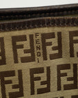 Fendi FF Zucchino Patter Beige Shoulder Bag