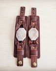 Fossil Corral Stone Wide Leather Cuff Bracelet 001aa