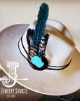 Boho Western Felt Hat w/ Choice of Turquoise Hat Accent-Bone 981c