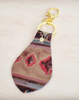 Embossed Leather Key Chain - Turquoise Navajo 700b