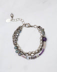 Pearl, Amethyst and Blue Lace Agate Bracelet