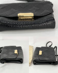 Burberry Signature Grain Leather Check Embossed Langley Black Crossbody