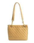 Chanel Beige Caviar Skin Quilted Matelase Shoulder Bag