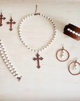 Burnished Copper Cross Earrings 200br