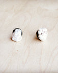 White Turquoise Stud Earrings 224k