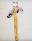 Boho Western Boot Bling Charm with Leather Fringe 500d