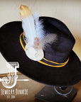 Boho Western Hat w/ Choice of Feather Hat Band-Black 982c