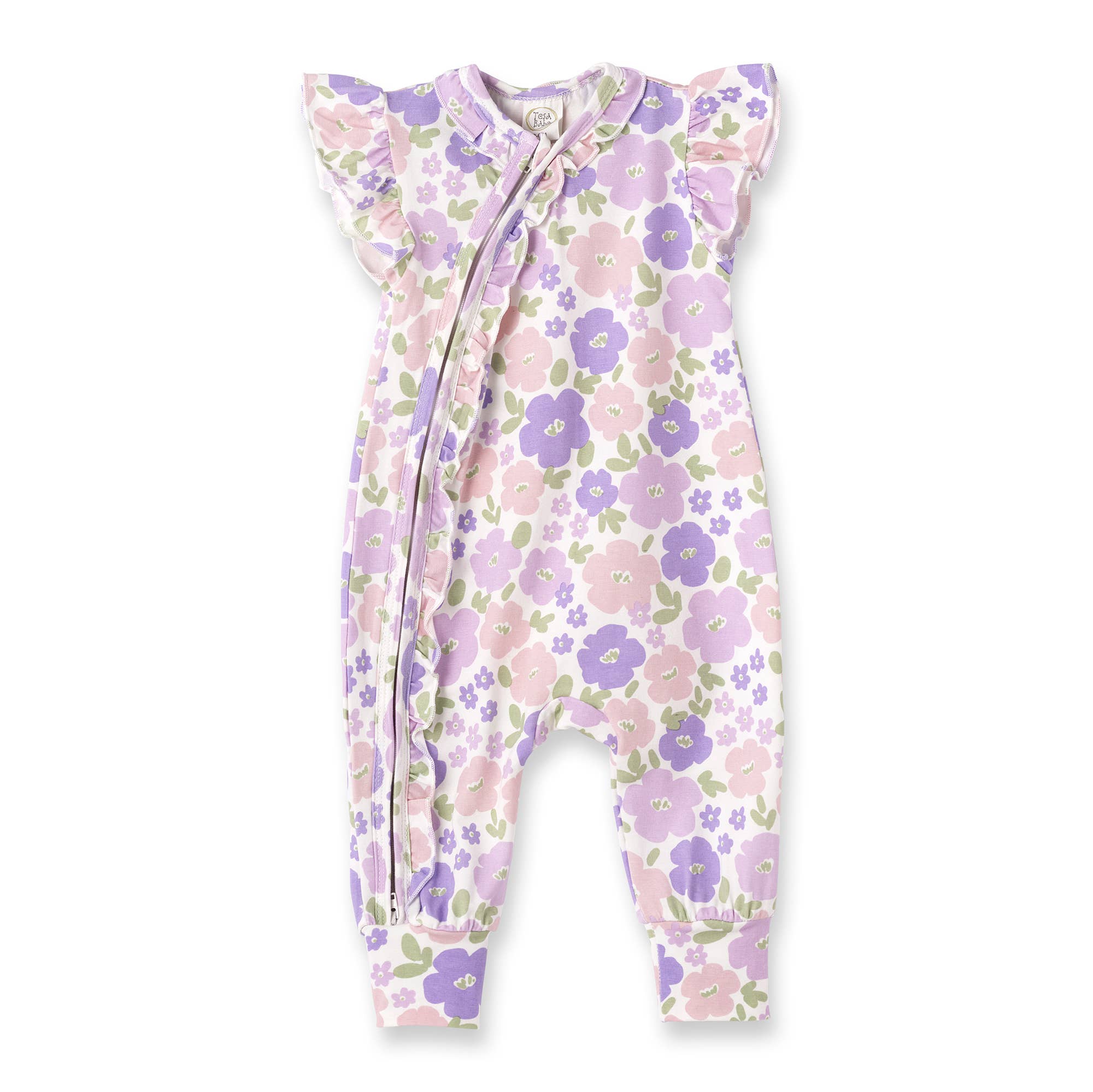 Tesa Babe Floral Frolic Bamboo Zipper Romper