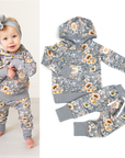 French Terry Bamboo Two Piece Hoodie Set Elodie Floral