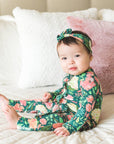 Jolie Floral Ruffle Zip One Piece