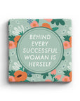 Behind Every Successful Woman Marble Coaster