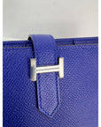 HERMÈS Long Epsom Bearn Gusset Electrique Bleu Wallet