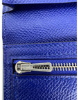 HERMÈS Long Epsom Bearn Gusset Electrique Bleu Wallet