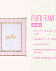 Lilly Pulitzer Pink with Gold Bamboo Picture Frame