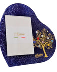 Heart table photo frame, Tree of Life, blue cm 20