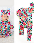 Maggie Ruffle Zip Bamboo Baby Zip Sleepies Little Outfit
