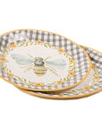 Bumblebee Gingham Paper Plate Set