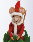 Santa Sled Mouse Critter Ornament