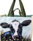 Rooster And Cow Market Tote Shopping Bag